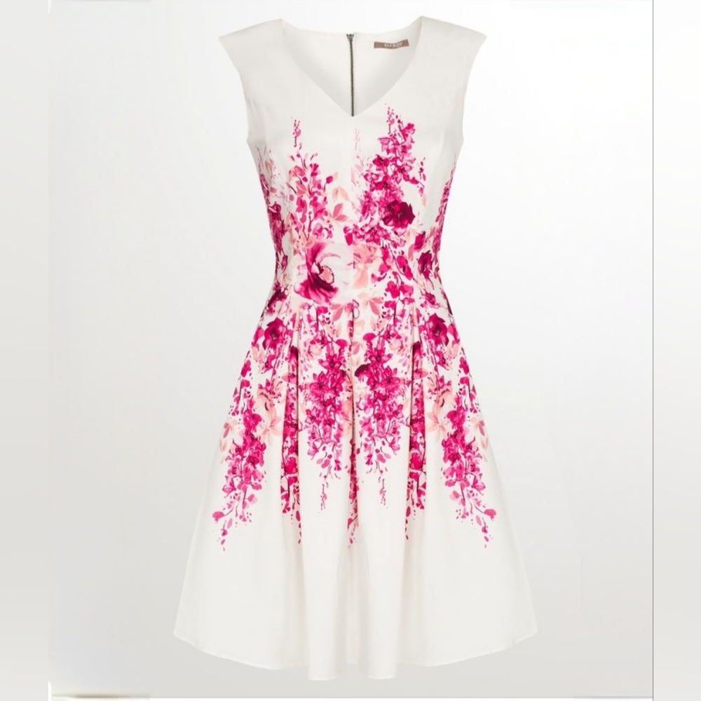 Chic Floral Mini Dress in Pink and White